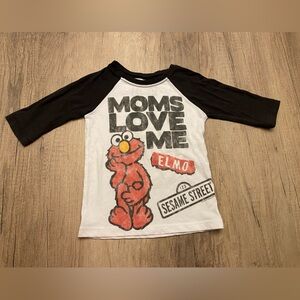 Sesame Street Elmo Raglan Shirt 3/4 Sleeve 3T
